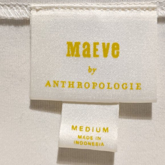 Anthropologie Ivory Party Blouse with Black Tie-Back Ribbon and Puff Sleeves - Picture 4 of 6